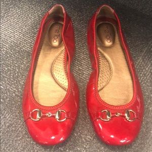 Red Patent Leather Me Too Ballet Flats